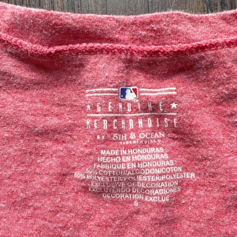 5th & Ocean St Louis Cardinals MLB V-Neck T-Shirt Red Gameday Small Heathered - Picture 6 of 8